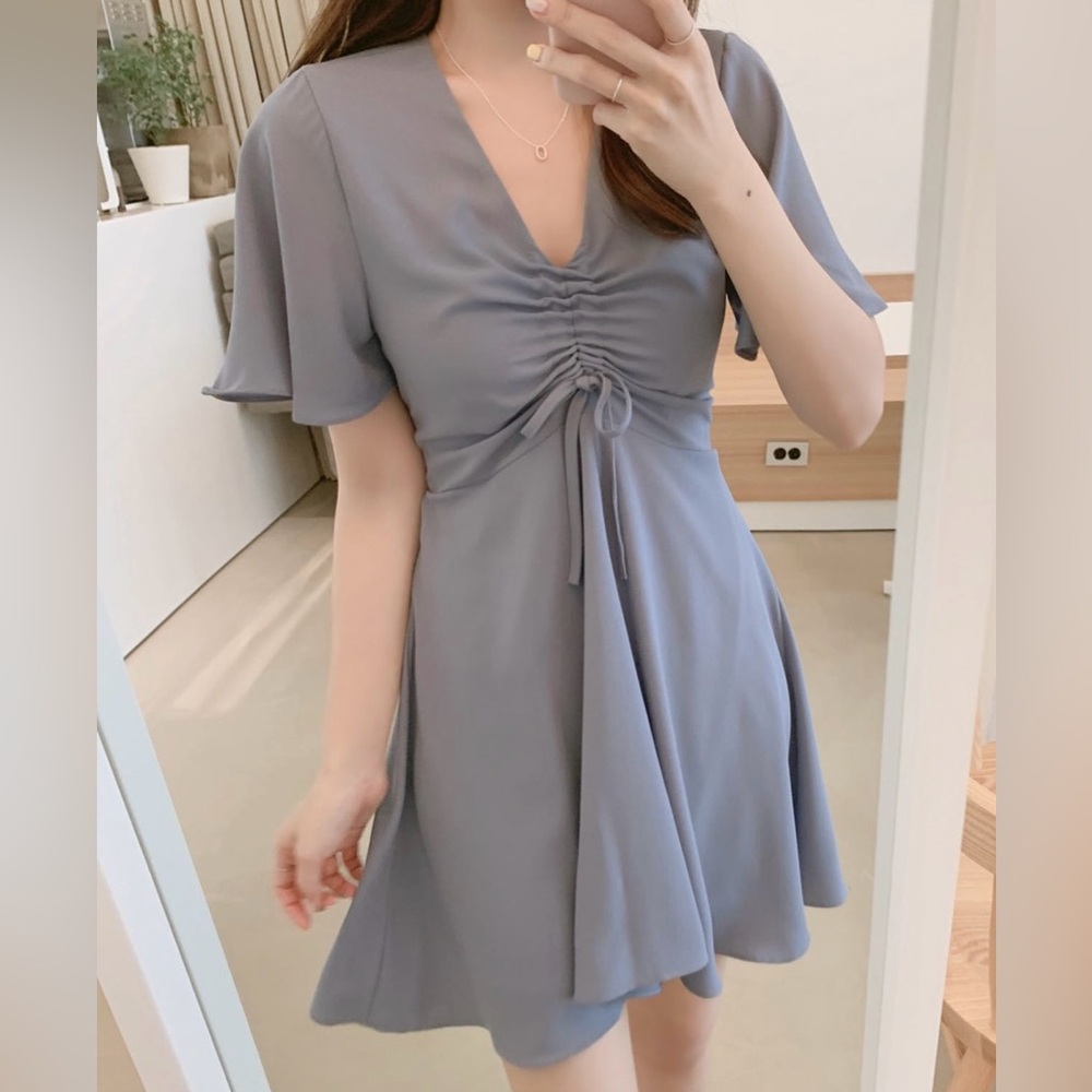 HOPE Korean Pink Purple Cinch Front Dress - XS